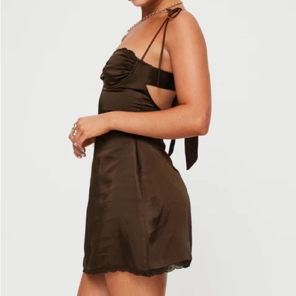 Princess Polly Wayzer Mini Dress Chocolate Size 0 NWT - Picture 4 of 8